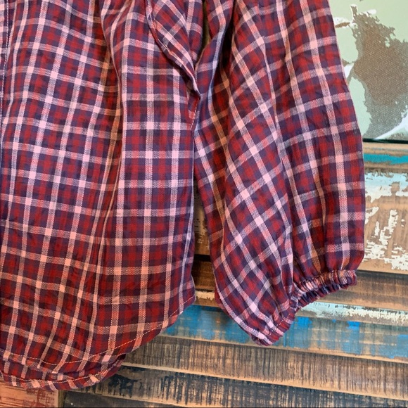 NWT Jessica Simpson Dylan’s Plaid Sadie Blouse M - Picture 4 of 12